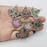 10Pcs Pink Green Sorority Pendant Maple Leaf Jewelry DIY Accessories