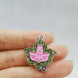 10Pcs Pink Green Sorority Pendant Maple Leaf Jewelry DIY Accessories