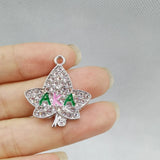 10Pcs Pink Green Sorority Pendant Maple Leaf Charms DIY Bracelet & Necklace