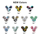 10Pcs Pink Leopard Print Mouse Silicone Beads Focal Cat Pen For Jewelry Making