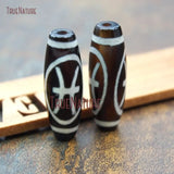 10Pcs Pisces Oval Shaped Beads Dzi Agates Loose Beads