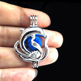 10Pcs Dolphin Pearl Cage Locket Aromatherapy Pendant DIY Jewelry Bulk