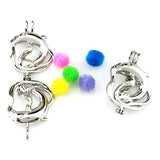 10Pcs Dolphin Pearl Cage Locket Aromatherapy Pendant DIY Jewelry Bulk