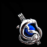10Pcs Dolphin Pearl Cage Locket Aromatherapy Pendant DIY Jewelry Bulk