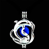 10Pcs Dolphin Pearl Cage Locket Aromatherapy Pendant DIY Jewelry Bulk
