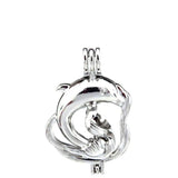 10Pcs Dolphin Pearl Cage Locket Aromatherapy Pendant DIY Jewelry Bulk