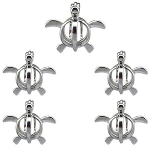 10Pcs Turtle Pearl Cage Locket Aromatherapy Diffuser Necklace DIY Jewelry Bulk
