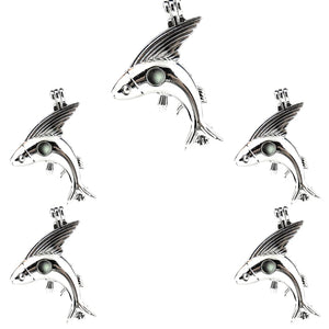 10Pcs Fly Fish Charm Cage Locket Aromatherapy Pendant for DIY Jewelry Making