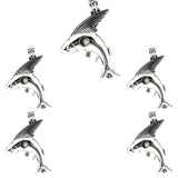10Pcs Fly Fish Charm Cage Locket Aromatherapy Pendant for DIY Jewelry Making
