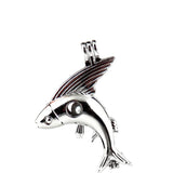 10Pcs Fly Fish Charm Cage Locket Aromatherapy Pendant for DIY Jewelry Making