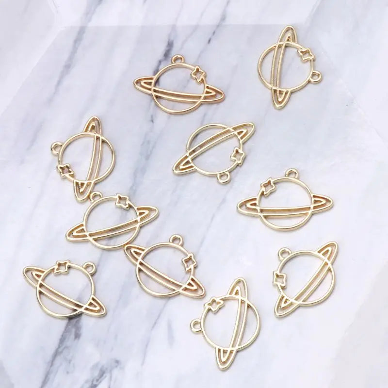 10Pcs Planet UV Blank Frame Pendant Open Bezel Setting Resin Earring Jewelry