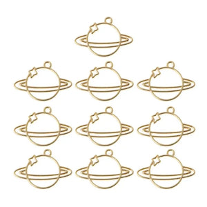 10Pcs Planet UV Blank Frame Pendant Open Bezel Setting Resin Earring Jewelry