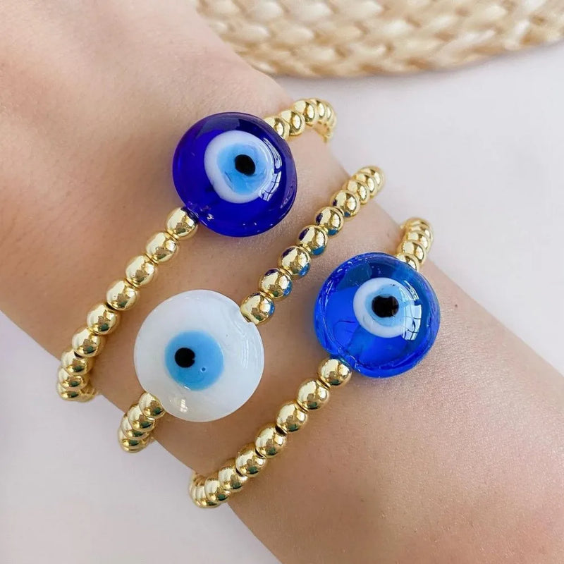 10Pcs Big Eye Bracelet Jewelry for Women Men High Plated Beads Pulseras