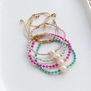10Pcs Crystal Beaded Bracelet Women Jewellery Pearl Bracelets