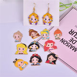 10Pcs Princess Cartoon Girl Enamel Charms Oil Drop Alloy Pendants