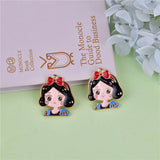 10Pcs Princess Cartoon Girl Enamel Charms Oil Drop Alloy Pendants