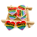 10Pcs Rainbow Love Silicone Charms For Beadable Pen DIY Pacifier Chain