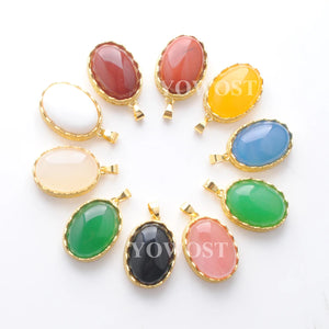 10Pcs Mixed Dangle Pendants Natural Raw Gem Stone Beads Pendant IBN401