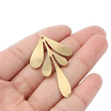 10Pcs Raw Brass 7-Petal Flower Charm Pendant for DIY Jewelry Making