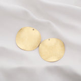 10Pcs Raw Brass Curved Round Pendant Circle Charms for DIY Jewelry Making
