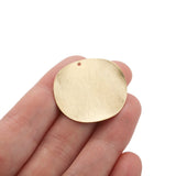 10Pcs Raw Brass Curved Round Pendant Circle Charms for DIY Jewelry Making