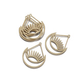 10Pcs Brass Evil Eye Moon Pendant for DIY Necklace Earrings