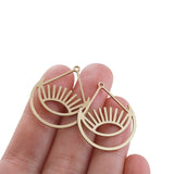 10Pcs Brass Evil Eye Moon Pendant for DIY Necklace Earrings