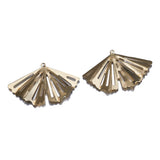 10Pcs Brass Folding Fan Pendant Earring Charms for DIY Jewelry Making