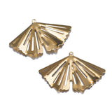 10Pcs Brass Folding Fan Pendant Earring Charms for DIY Jewelry Making
