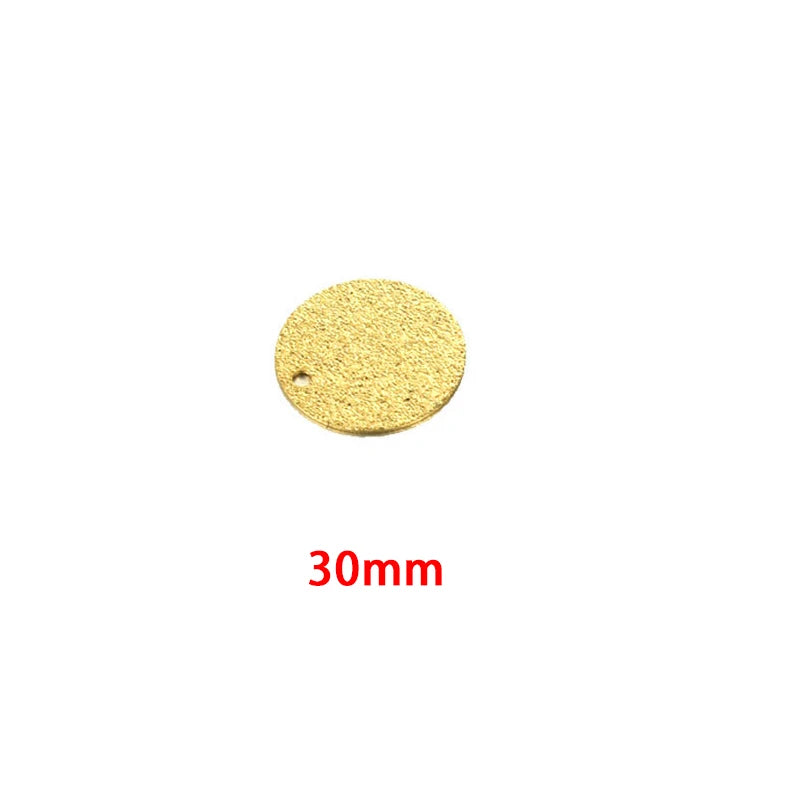 10Pcs Brass Plated Frosted Round Charms DIY Earring Bracelet Findings