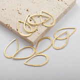 10Pcs Raw Brass Teardrop Frame Pendant Charms for DIY Earrings