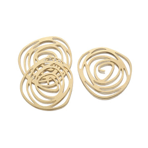 10Pcs Brass Rose Flower Drop Charms for Jewelry Making