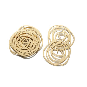 10Pcs Brass Rose Flower Drop Charms for Jewelry Making