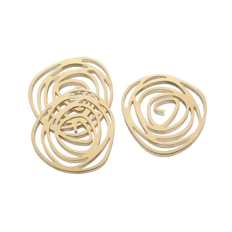 10Pcs Brass Rose Flower Drop Charms for Jewelry Making