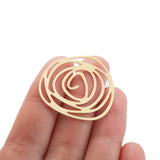 10Pcs Brass Rose Flower Drop Charms for Jewelry Making