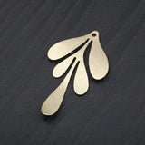 10Pcs Raw Brass Leafy Vine Charms for Diy Earrings Necklace