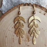 10Pcs Raw Brass Leafy Vine Charms for Diy Earrings Necklace