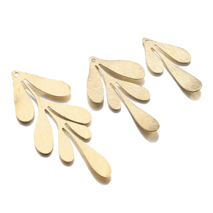 10Pcs Raw Brass Leafy Vine Charms for Diy Earrings Necklace
