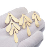 10Pcs Raw Brass Leafy Vine Charms for Diy Earrings Necklace