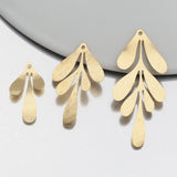 10Pcs Raw Brass Leafy Vine Charms for Diy Earrings Necklace
