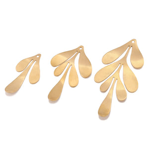 10Pcs Raw Brass Leaves Charms Sets for DIY Earrings Necklace Making
