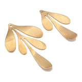 10Pcs Raw Brass Leaves Charms Sets for DIY Earrings Necklace Making