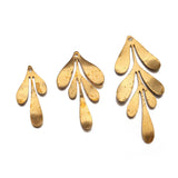 10Pcs Raw Brass Leaves Charms Sets for DIY Earrings Necklace Making