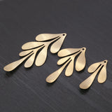 10Pcs Raw Brass Leaves Charms Sets for DIY Earrings Necklace Making