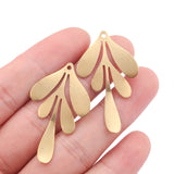 10Pcs Raw Brass Leaves Charms Sets for DIY Earrings Necklace Making