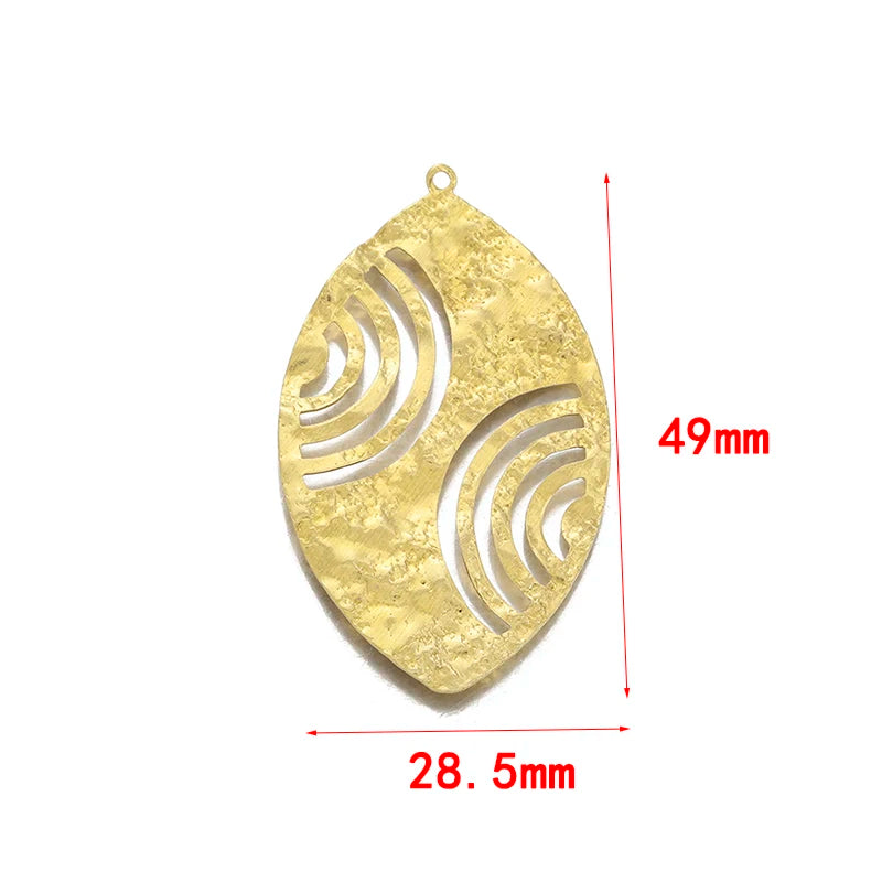 10Pcs Brass Leaf Charms Arch Pendant Jewelry Making DIY Earrings
