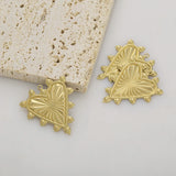 10Pcs Raw Brass Sacred Heart Charms for Jewelry Making