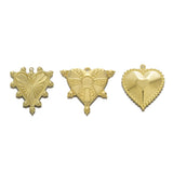 10Pcs Raw Brass Sacred Heart Charms for Jewelry Making