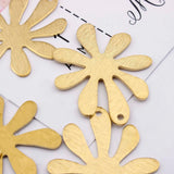 10Pcs Raw Brass Snowflake Flower Charms Pendant for Jewelry Making