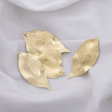 10Pcs Brass Textured Leaf Charm for DIY Jewelry Making